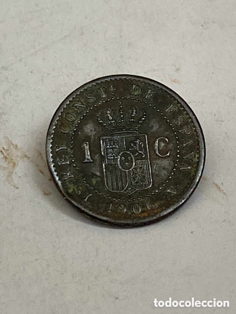 Monedas de Espa&ntilde;a: Moneda de 1 c&eacute;ntimos 1906 L59 - Foto 2