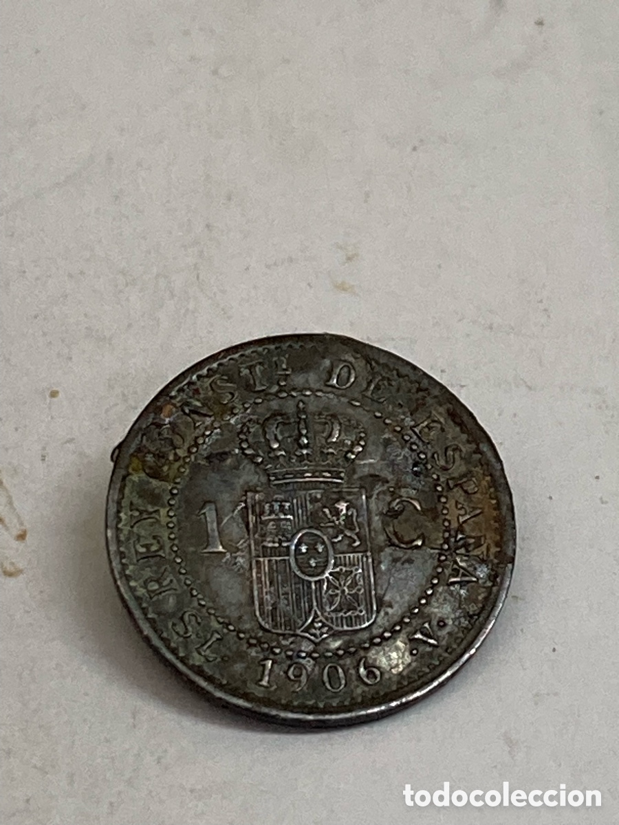 Monedas de Espa&ntilde;a: Moneda de 1 c&eacute;ntimo 1906 L59 - Foto 2