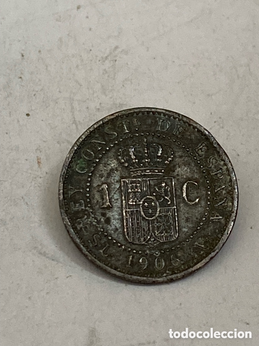 Monedas de Espa&ntilde;a: Moneda de 1 c&eacute;ntimo 1906 L59 - Foto 2