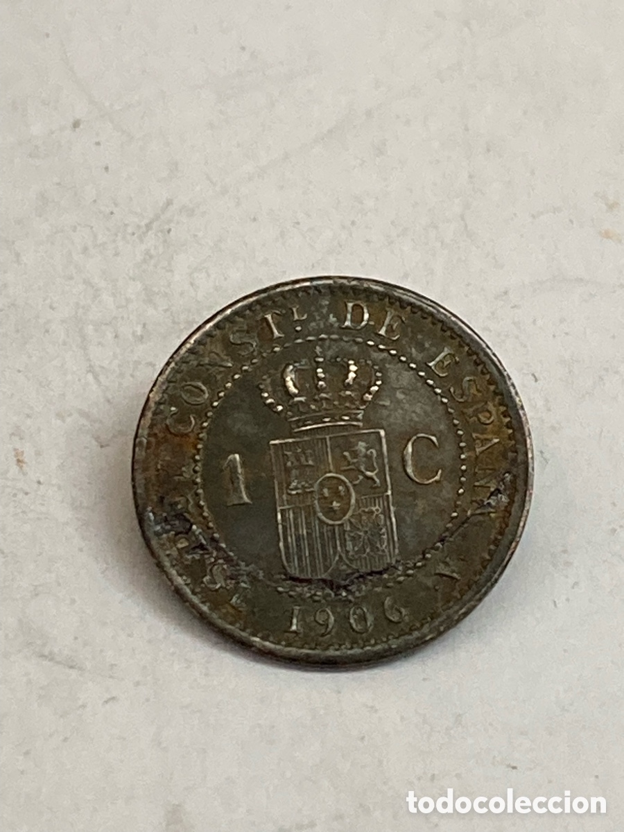 Monedas de Espa&ntilde;a: Moneda de 1 C&eacute;ntimos 1906 L59 - Foto 2
