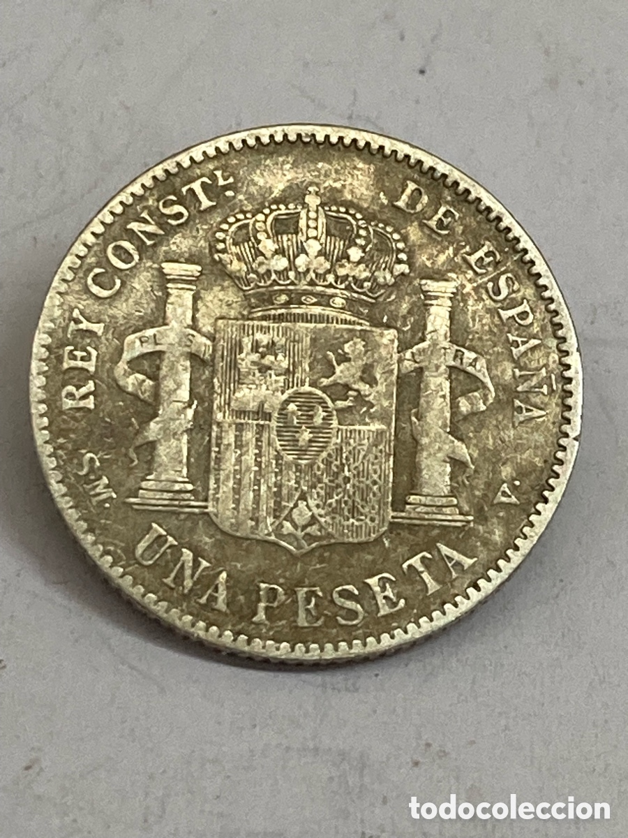 Monedas de Espa&ntilde;a: Moneda una peseta 1903 M26 - Foto 2