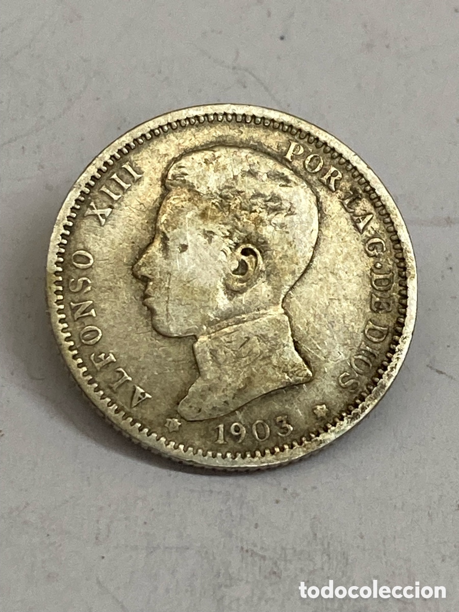 Monedas de Espa&ntilde;a: Moneda una peseta 1903 M26 - Foto 1