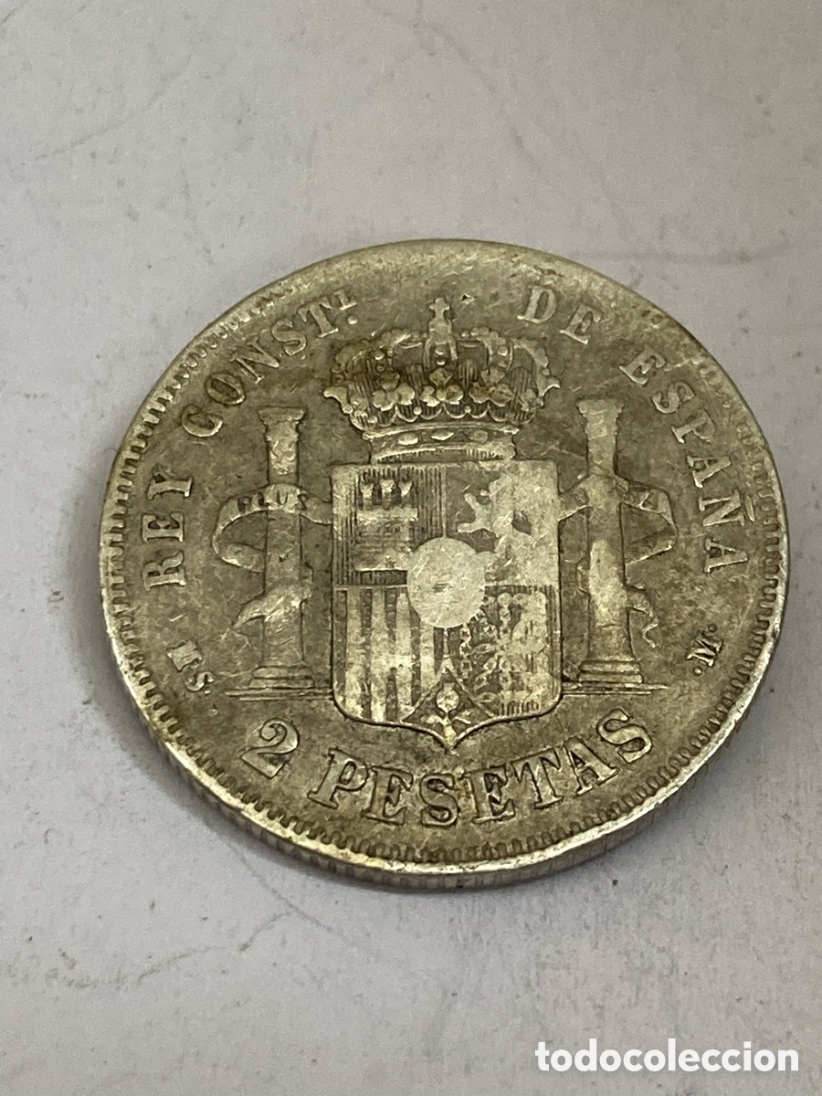 Monedas de Espa&ntilde;a: Moneda de plata 2 pesetas 1884 M26 - Foto 1