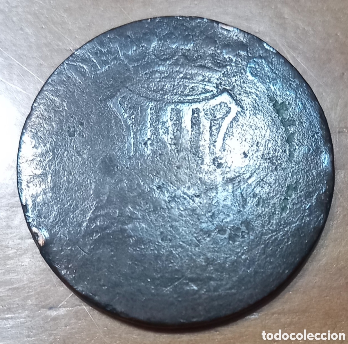 Monedas de Espa&ntilde;a: Moneda de 6 cuartos 1841 Isabel II Catalu&ntilde;a - Foto 2