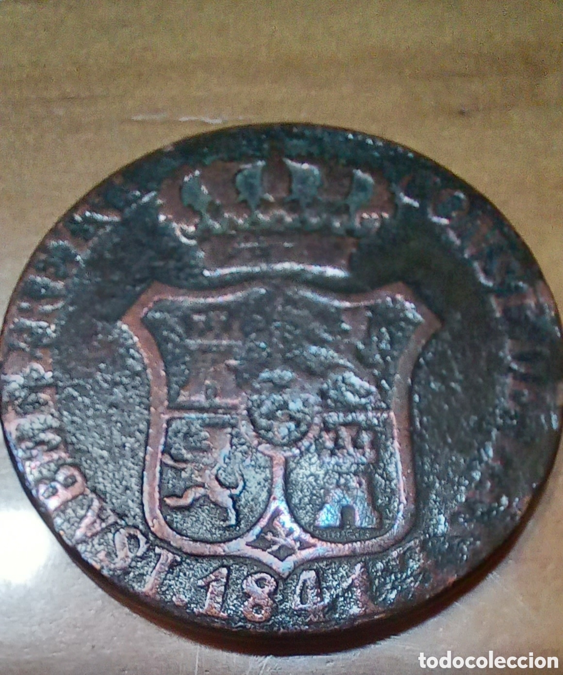 Monedas de Espa&ntilde;a: Moneda de 6 cuartos 1841 Isabel II Catalu&ntilde;a - Foto 3