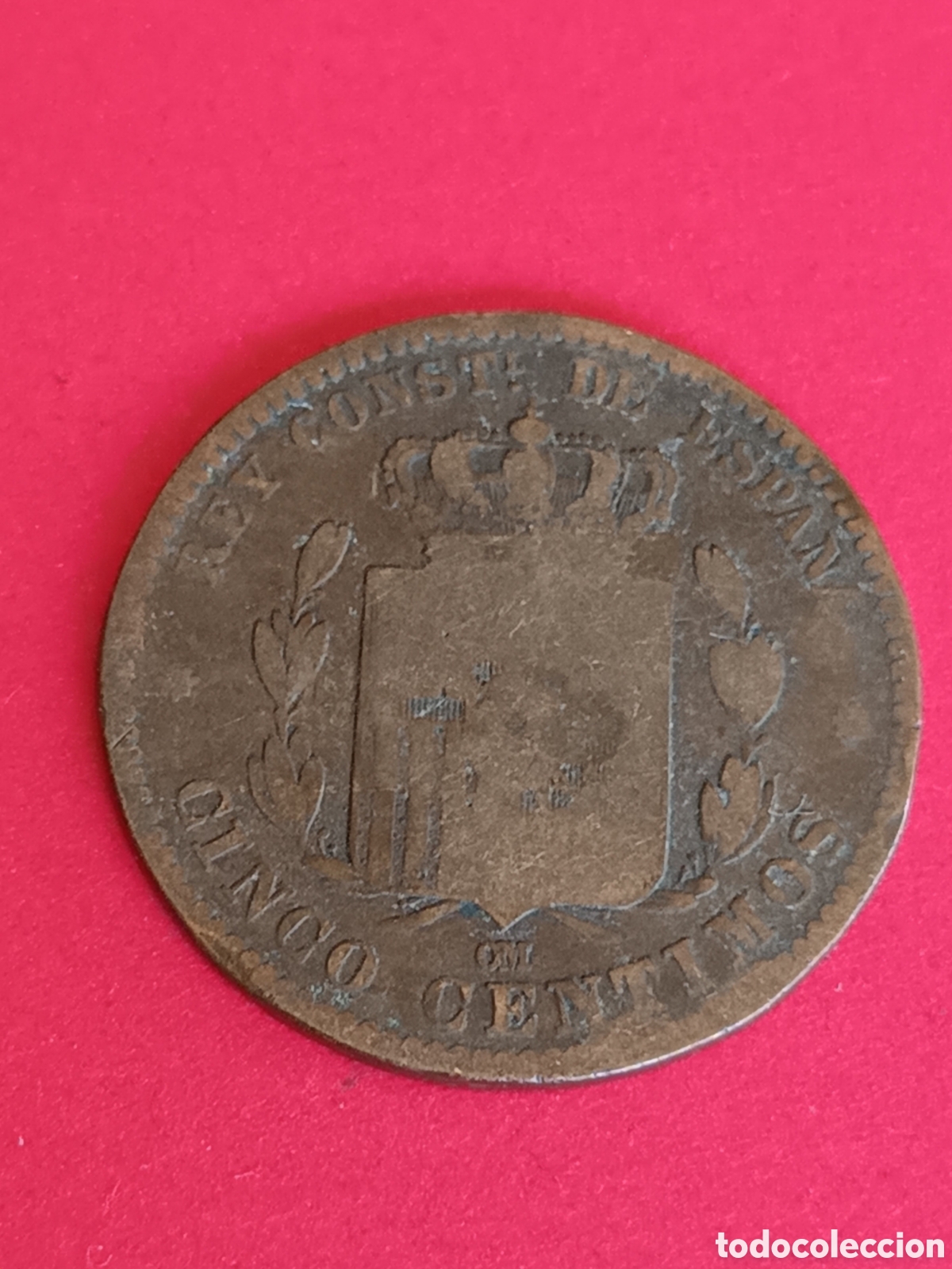 Monedas de Espa&ntilde;a: ALFONSO XII. 5 C&Eacute;NTIMOS DE 1877. - Foto 2