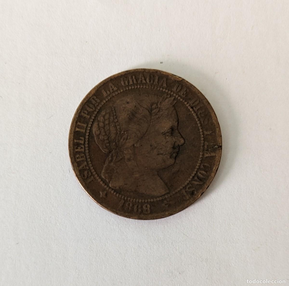 Monedas de Espa&ntilde;a: Moneda Isabel II 2 1/2 centimos de Escudo 1868 - Foto 1