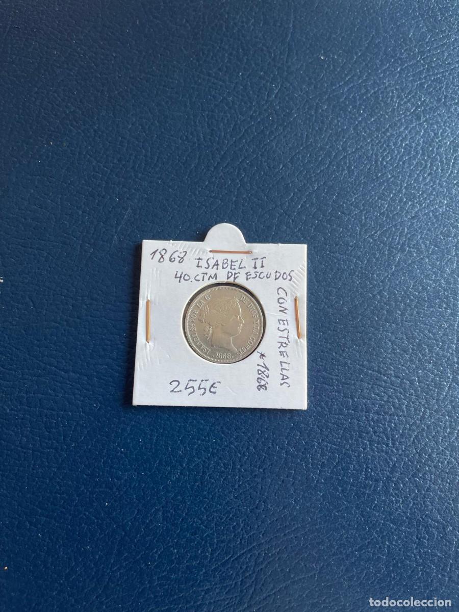 Monedas de Espa&ntilde;a: 40 Centimos escudo de Isabel II de 1868 - Foto 2