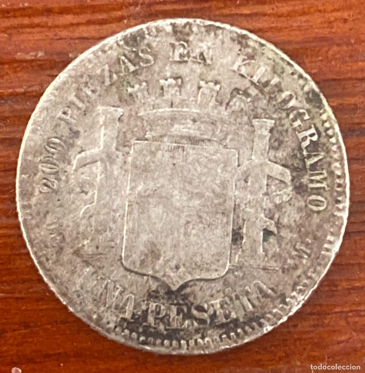 Monedas de Espa&ntilde;a: Moneda Espa&ntilde;a 1870 1 Peseta de plata - Foto 2