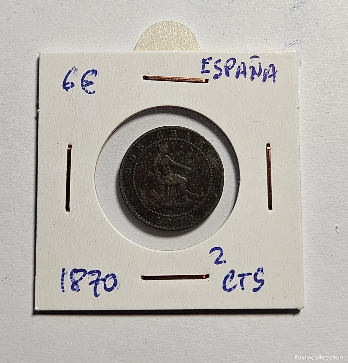 Monedas de Espa&ntilde;a: MONEDA DE ESPA&Ntilde;A 1870 &rdquo;2 CENTIMOS&rdquo; - Foto 1