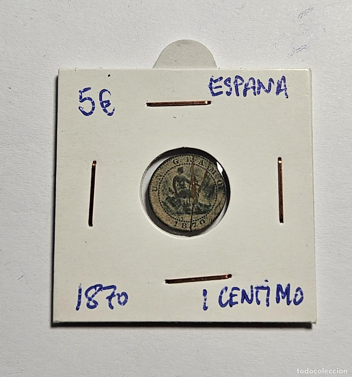 Monedas de Espa&ntilde;a: MONEDA DE ESPA&Ntilde;A 1870 &rdquo;1 CENTIMO&rdquo; - Foto 1