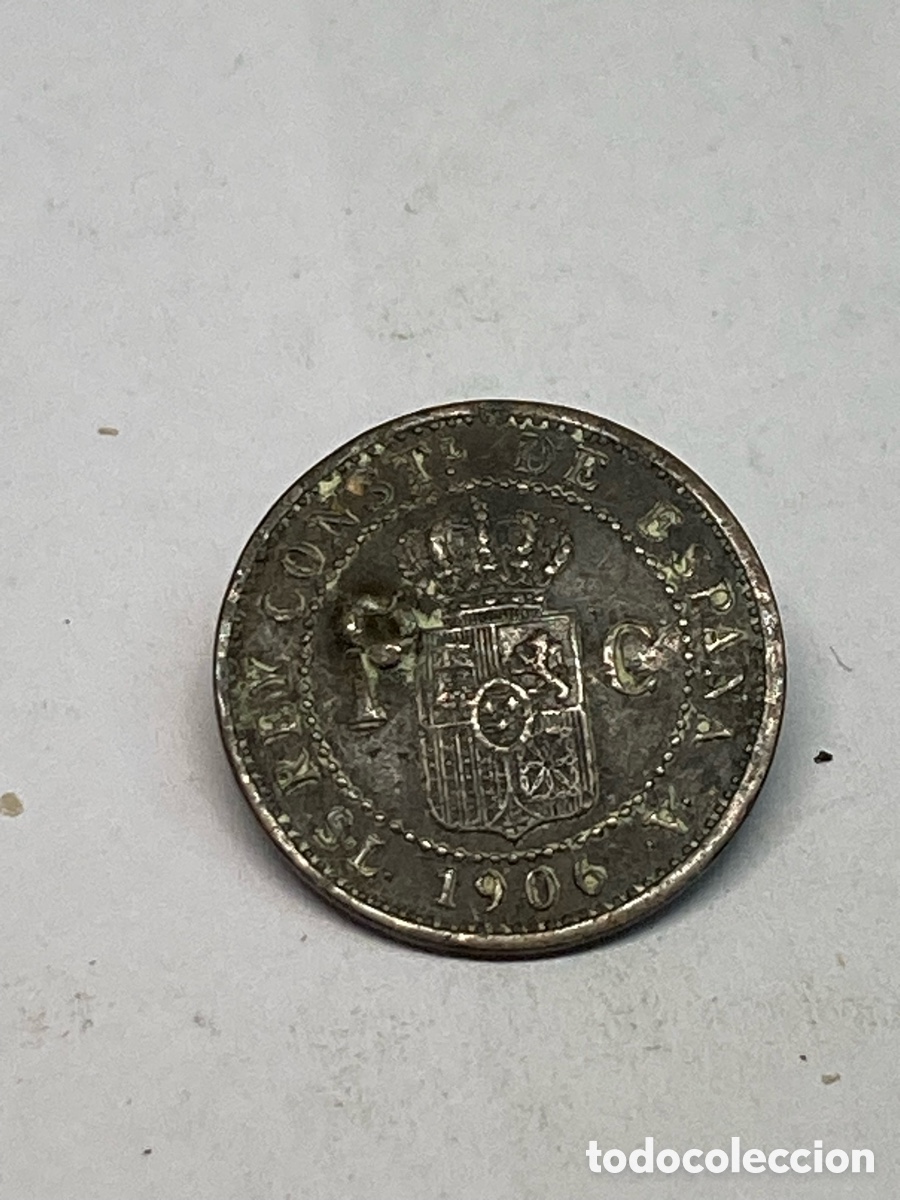Monedas de Espa&ntilde;a: Moneda un c&eacute;ntimo 1906 V28 - Foto 2