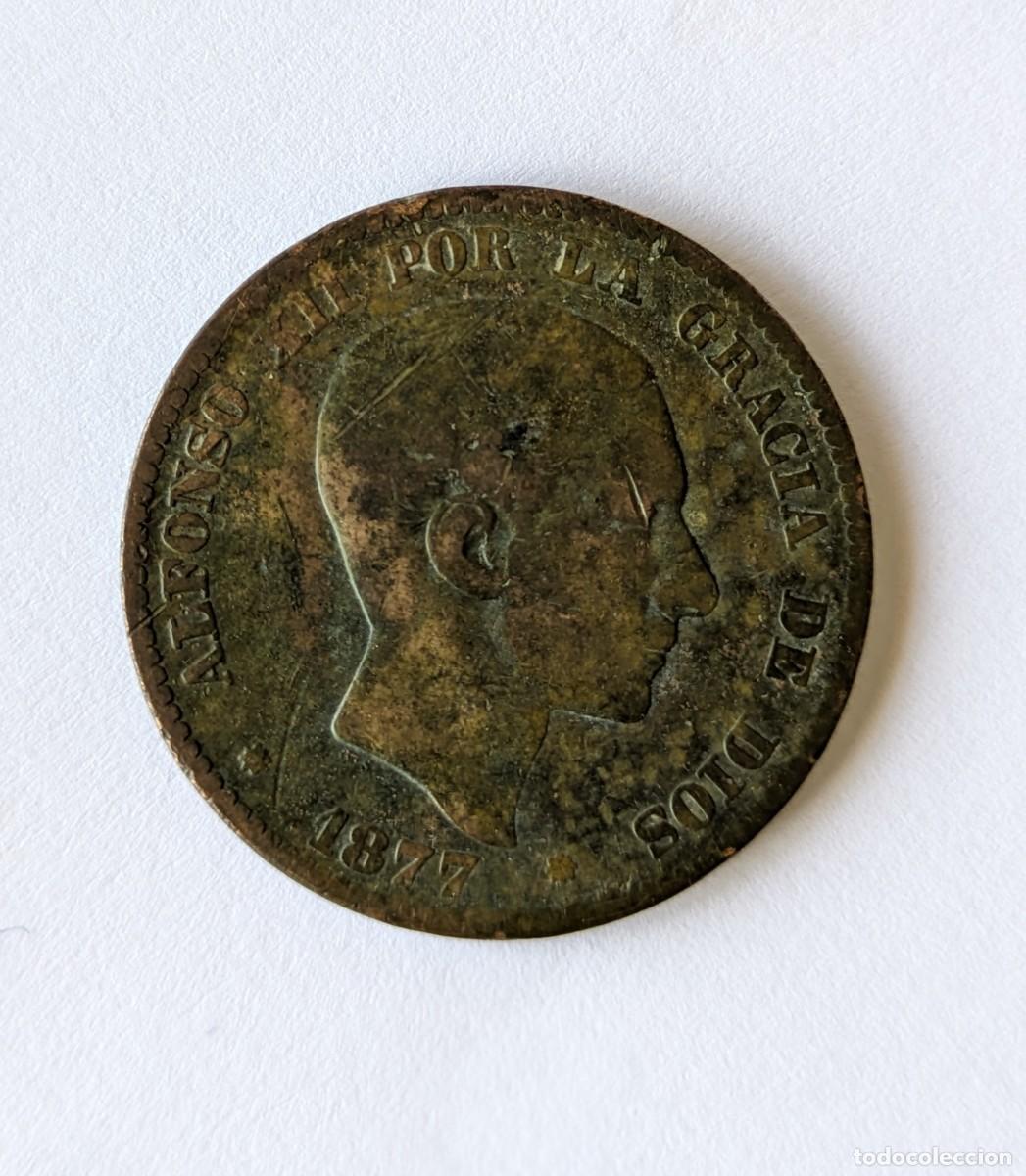 Monedas de Espa&ntilde;a: Moneda 10 centimos Alfonso XII 1877 - Foto 1