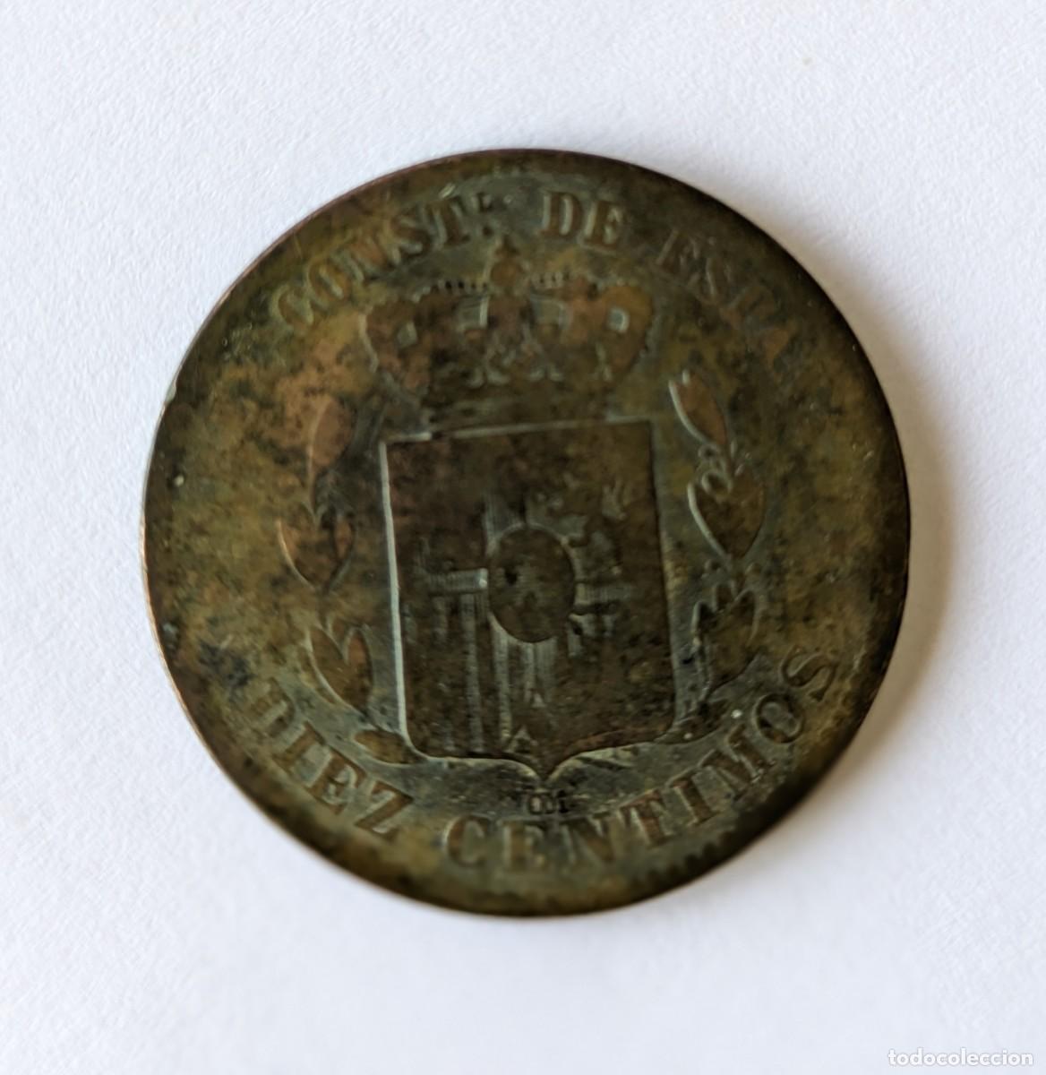 Monedas de Espa&ntilde;a: Moneda 10 centimos Alfonso XII 1877 - Foto 2