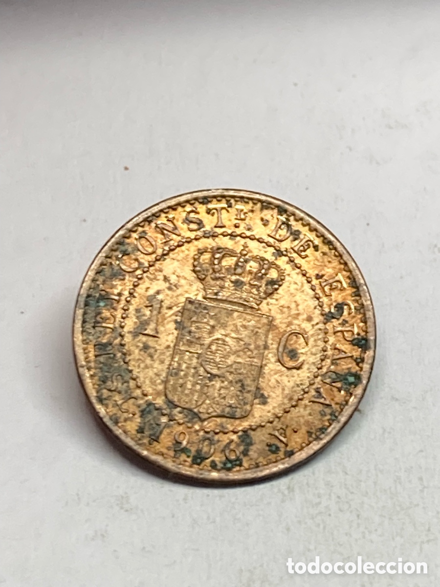 Monedas de Espa&ntilde;a: Moneda 1 c&eacute;ntimo 1906 L62 - Foto 2