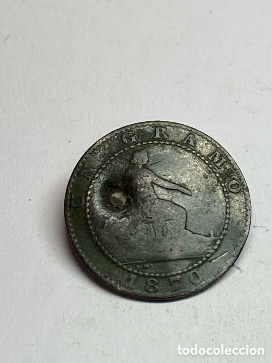 Monedas de Espa&ntilde;a: Moneda 1 c&eacute;ntimo 1870 L62 - Foto 1