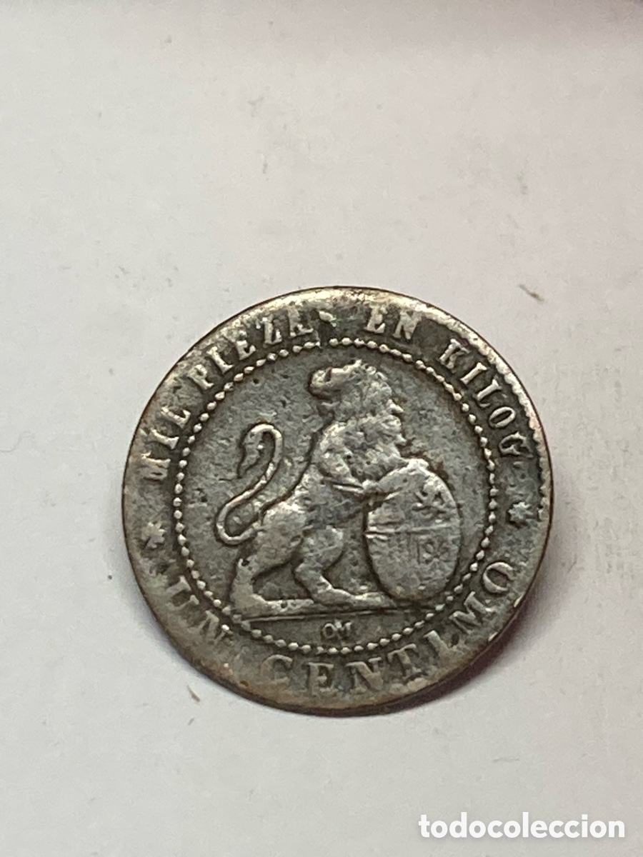 Monedas de Espa&ntilde;a: Moneda un c&eacute;ntimo 1870 L63 - Foto 2