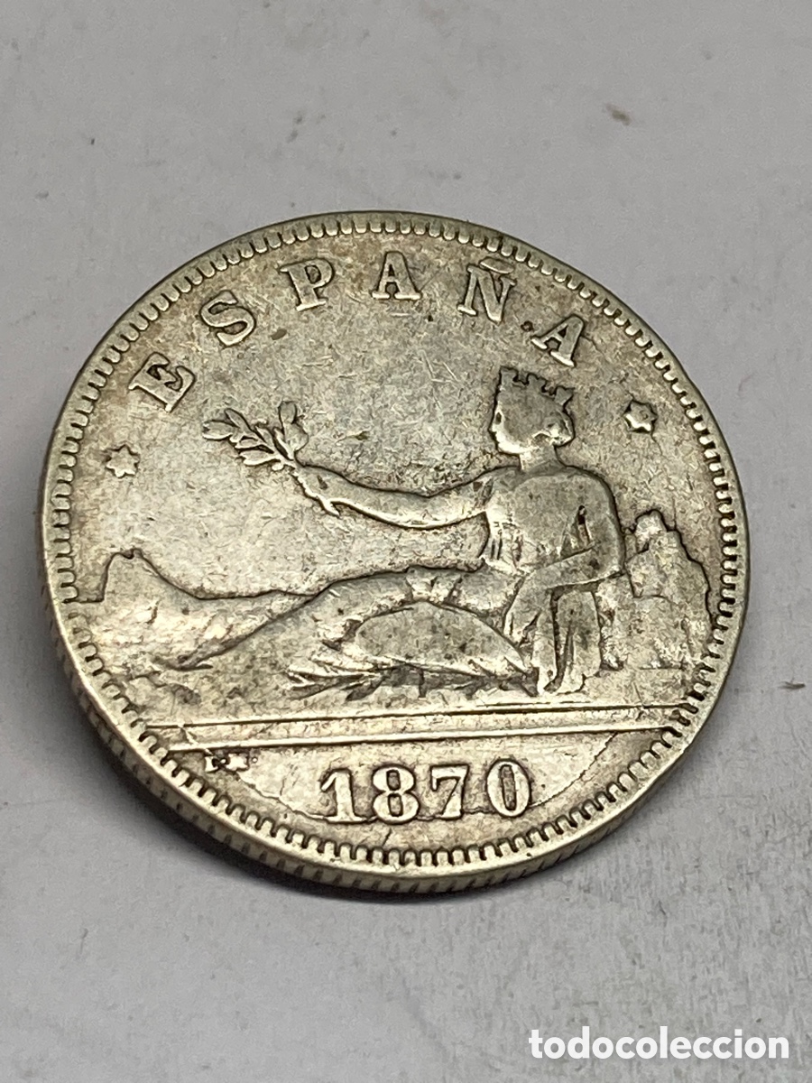 Monedas de Espa&ntilde;a: Moneda de plata 2 pesetas 1870 M29 - Foto 1