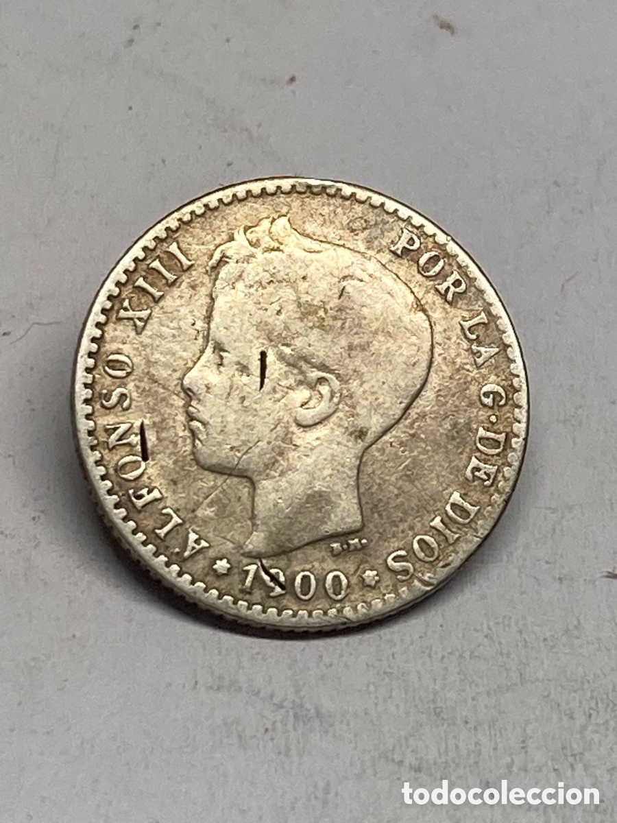 Monedas de Espa&ntilde;a: Moneda de plata 50 c&eacute;ntimos 1900 M29 - Foto 2