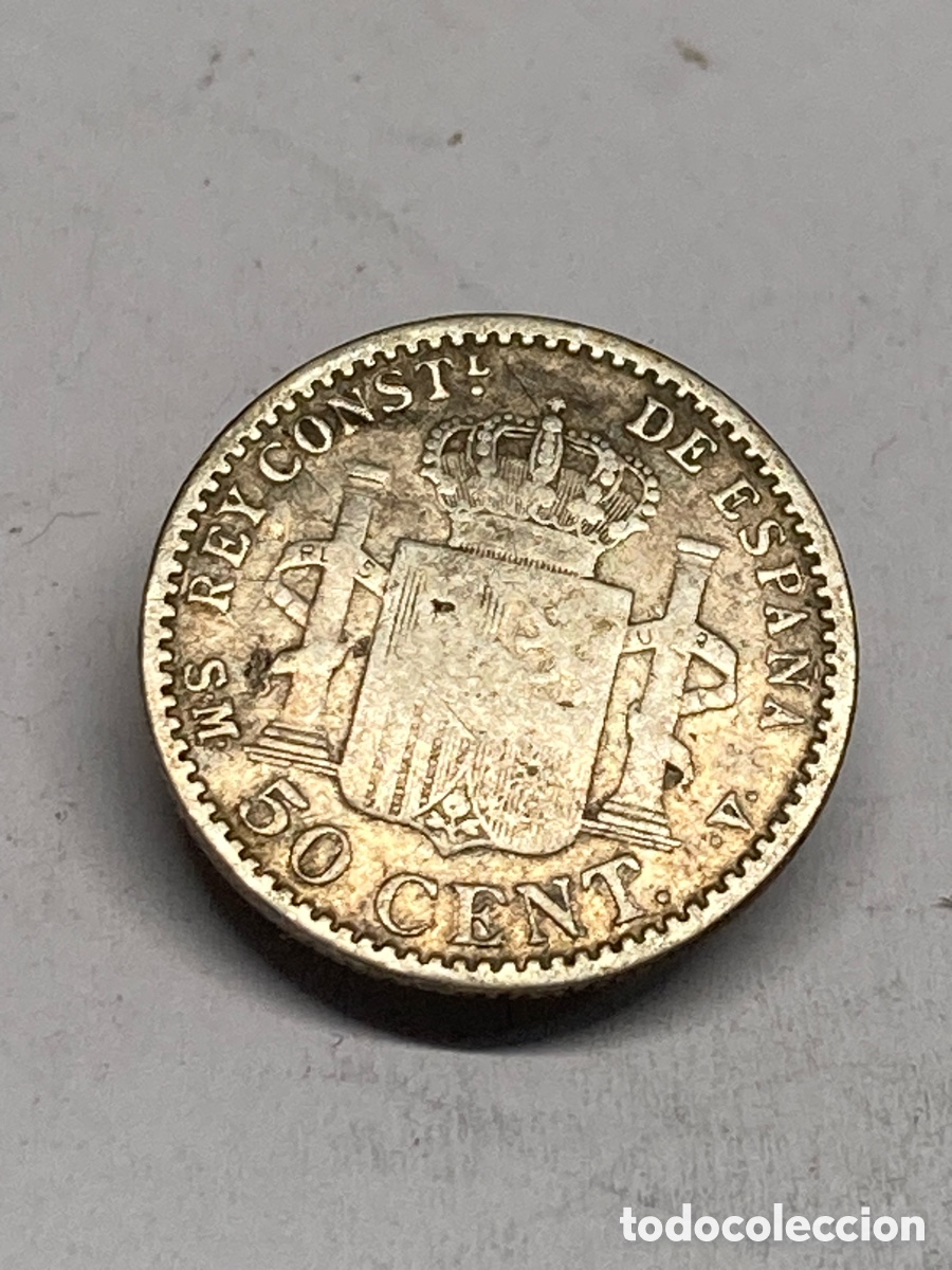 Monedas de Espa&ntilde;a: Moneda de plata 50 c&eacute;ntimos 1900 M29 - Foto 1
