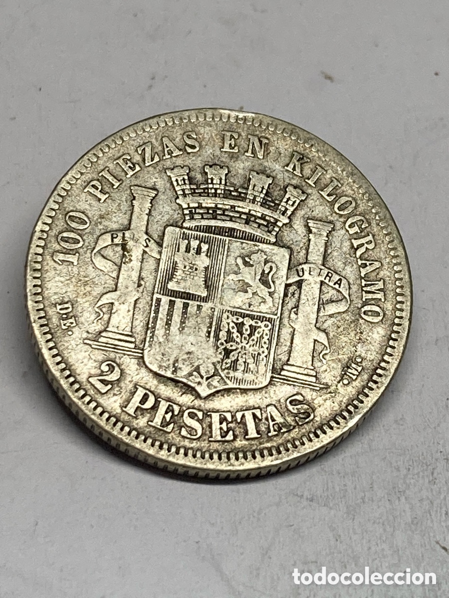 Monedas de Espa&ntilde;a: Moneda de plata 2 pesetas 1870 M29 - Foto 1