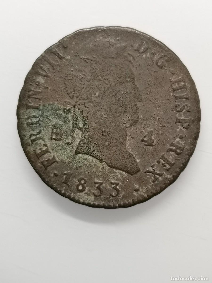 Monedas de Espa&ntilde;a: Fernando VII 4 Maraved&iacute;s 1833 Ceca Segovia. - Foto 5