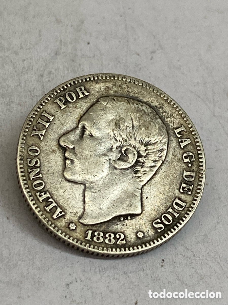 Monedas de Espa&ntilde;a: Moneda de plata 2 pesetas 1882 L64 - Foto 2