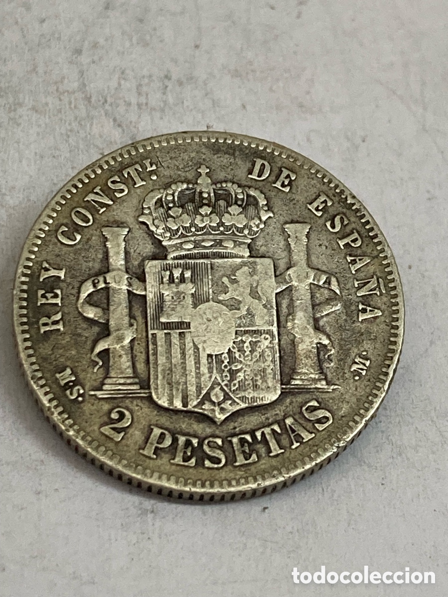 Monedas de Espa&ntilde;a: Moneda de plata 2 pesetas 1882 L64 - Foto 1