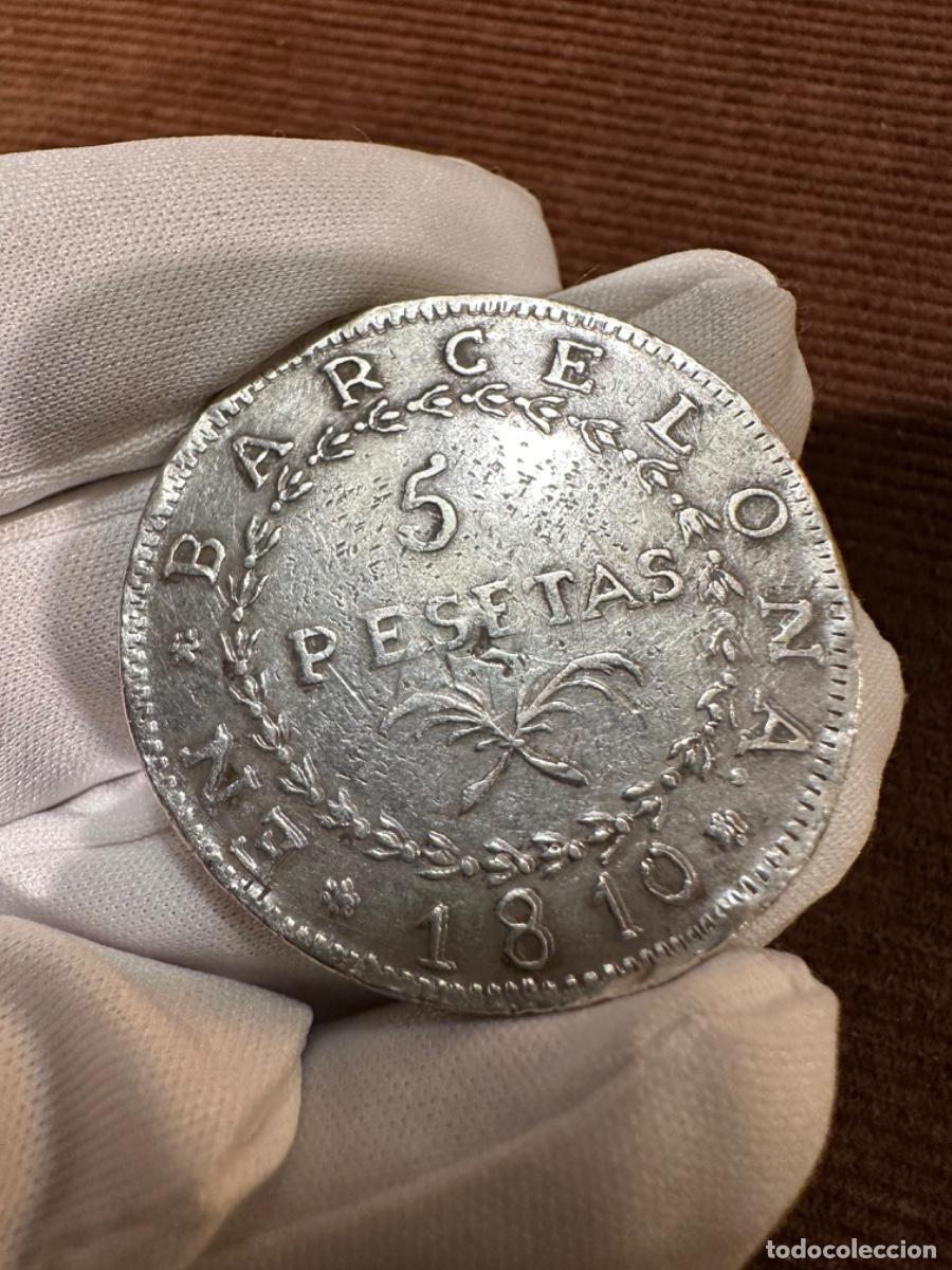 Monedas de Espa&ntilde;a: Moneda 5 pesetas Barcelona 1810 - Foto 8