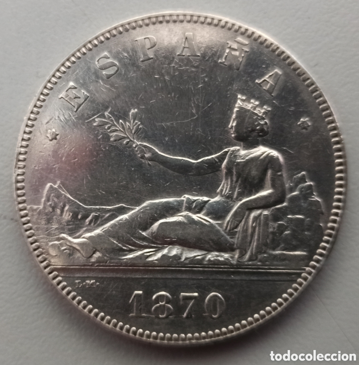 Monedas de Espa&ntilde;a: MONEDA ESPA&Ntilde;A PROVISIONAL 5 PESETAS 1870 - Foto 1