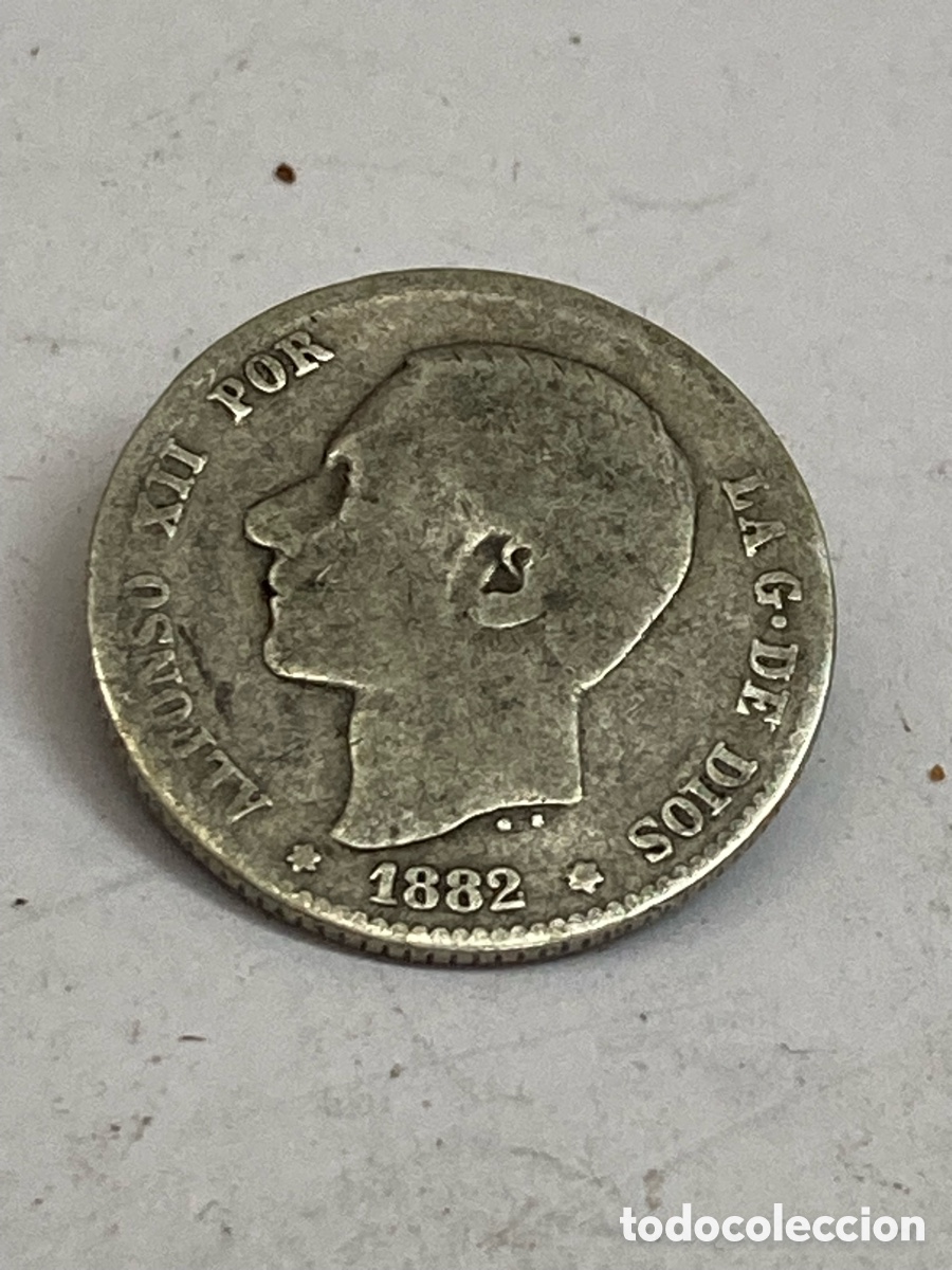 Monedas de Espa&ntilde;a: Moneda de plata una peseta 1882 J55 - Foto 2