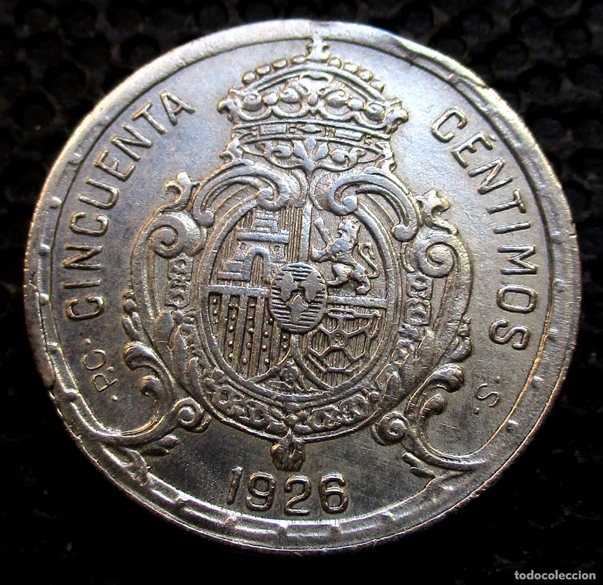Monedas de Espa&ntilde;a: 50 CENTIMOS 1926 Alfonso XIII -PLATA- REF. 932 - Foto 2