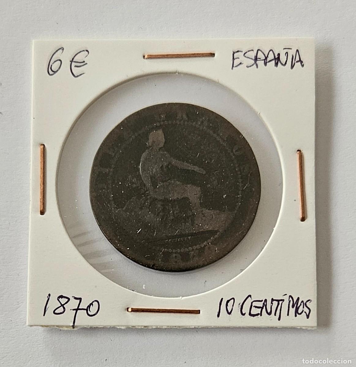 Monedas de Espa&ntilde;a: MONEDA DE ESPA&Ntilde;A 1870 &rdquo;10 CENTIMOS&rdquo; - Foto 1