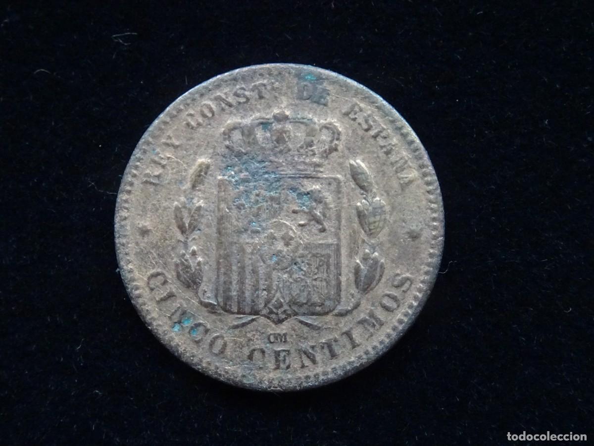 Monedas de Espa&ntilde;a: ESPA&Ntilde;A 5 CENTIMOS 1877 - Foto 2