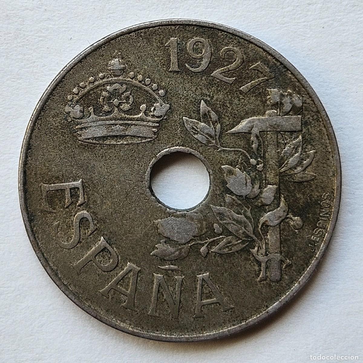 Monedas de Espa&ntilde;a: 25 C&eacute;ntimos Alfonso XIII A&ntilde;o 1927 - Foto 2