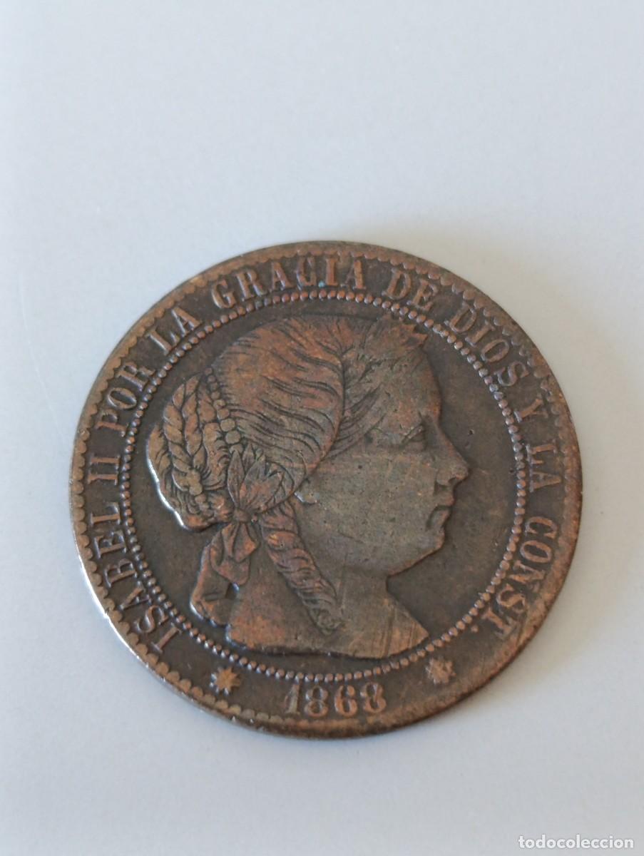 Monedas de Espa&ntilde;a: Moneda cobre 1 c&eacute;ntimo de escudo de 1868 - Foto 1