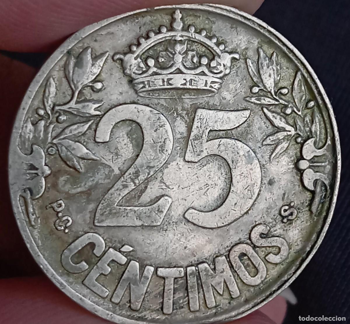 Monedas de Espa&ntilde;a: 25 c&eacute;ntimos 1925 Alfonso XIII - Foto 2