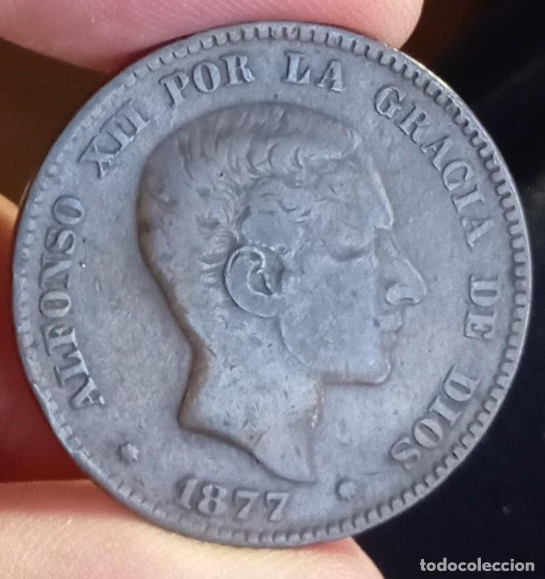 Monedas de Espa&ntilde;a: 10 c&eacute;ntimos 1877 Alfonso XII (MBC-) - Foto 1