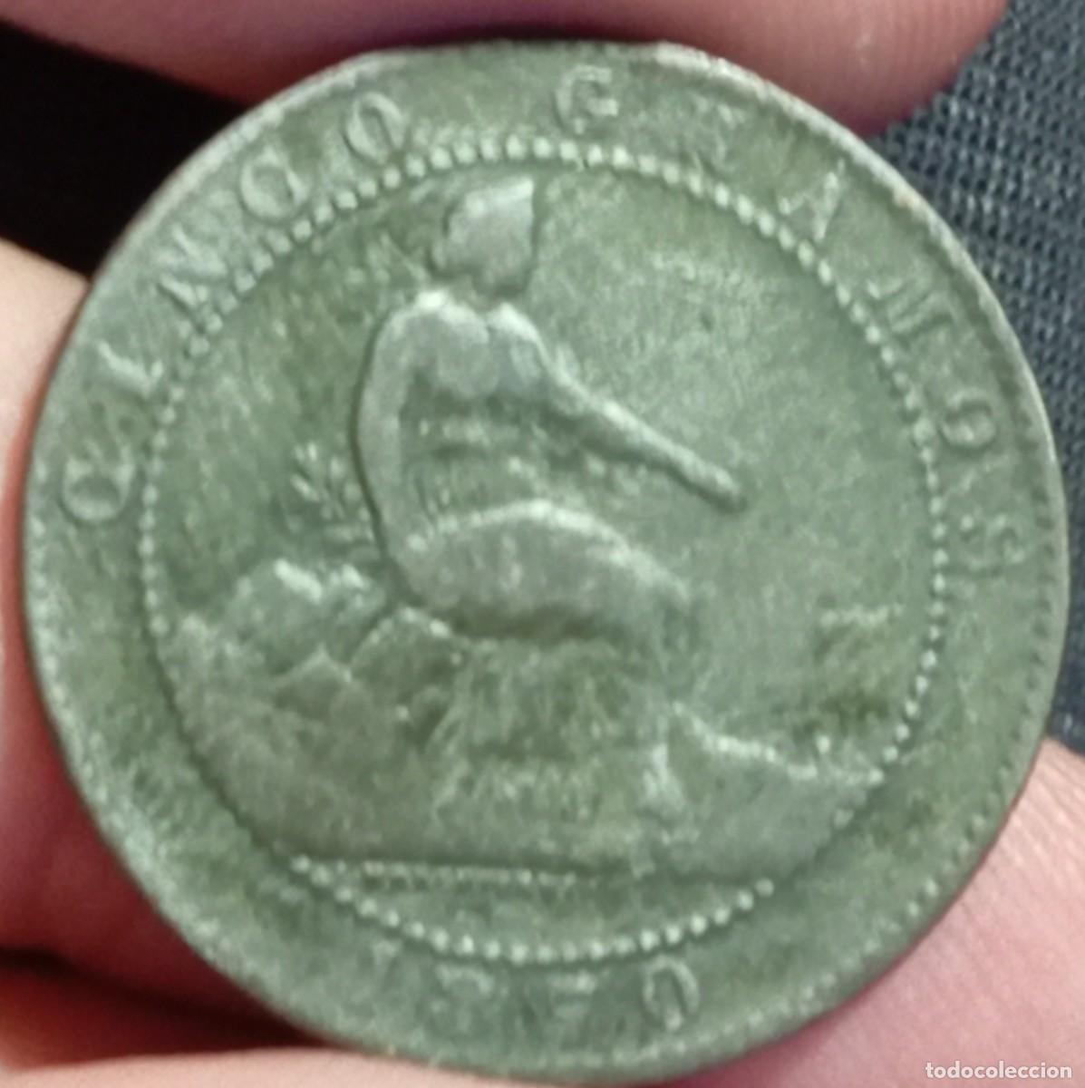 Monedas de Espa&ntilde;a: 5 c&eacute;ntimos 1870 Gobierno Provisional - Foto 1