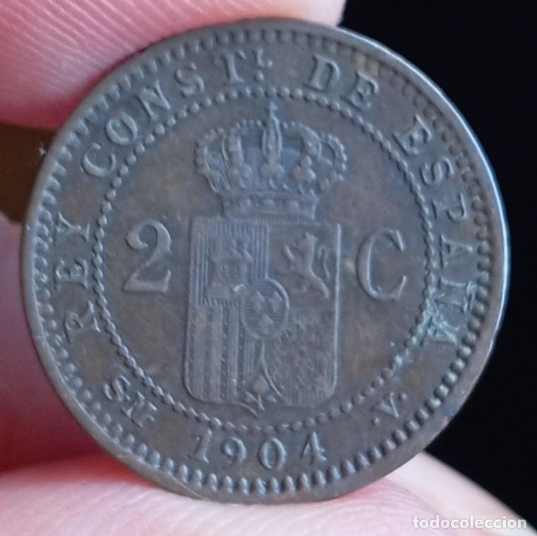 Monedas de Espa&ntilde;a: 2 c&eacute;ntimos 1904 (MBC) Alfonso XIII - Foto 2