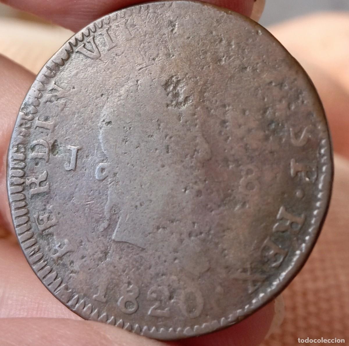 Monedas de Espa&ntilde;a: Fernando VII 8 maraved&iacute;s 1820 Jubia - Foto 1