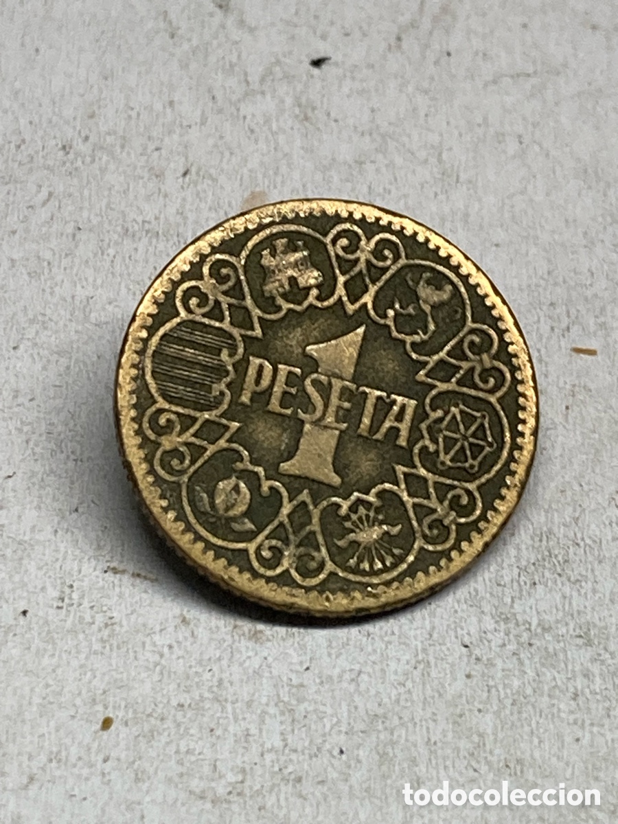 Monedas de Espa&ntilde;a: Moneda de 1 peseta 1944 M33 - Foto 2