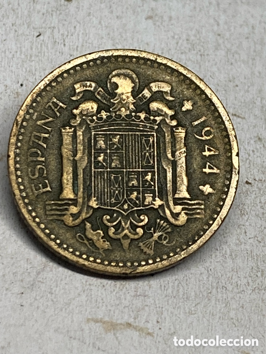 Monedas de Espa&ntilde;a: Moneda de 1 peseta 1944 X38 - Foto 2