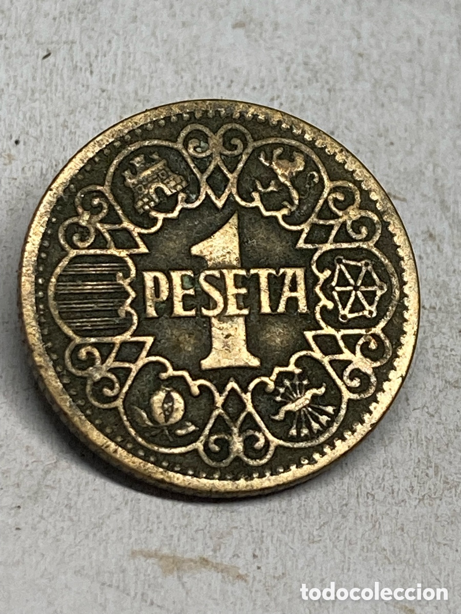 Monedas de Espa&ntilde;a: Moneda de 1 peseta 1944 X38 - Foto 1