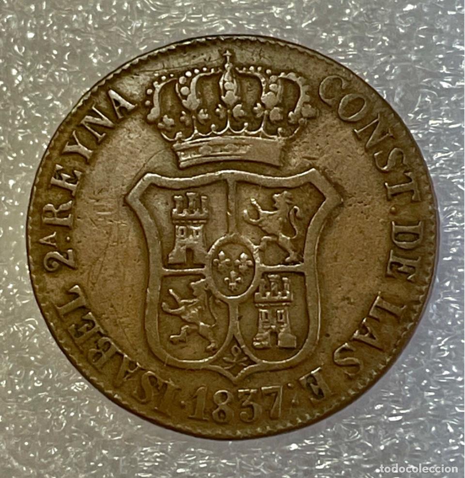 Monedas de Espa&ntilde;a: 6 CUAR 1837 DE ISABEL II - Foto 2