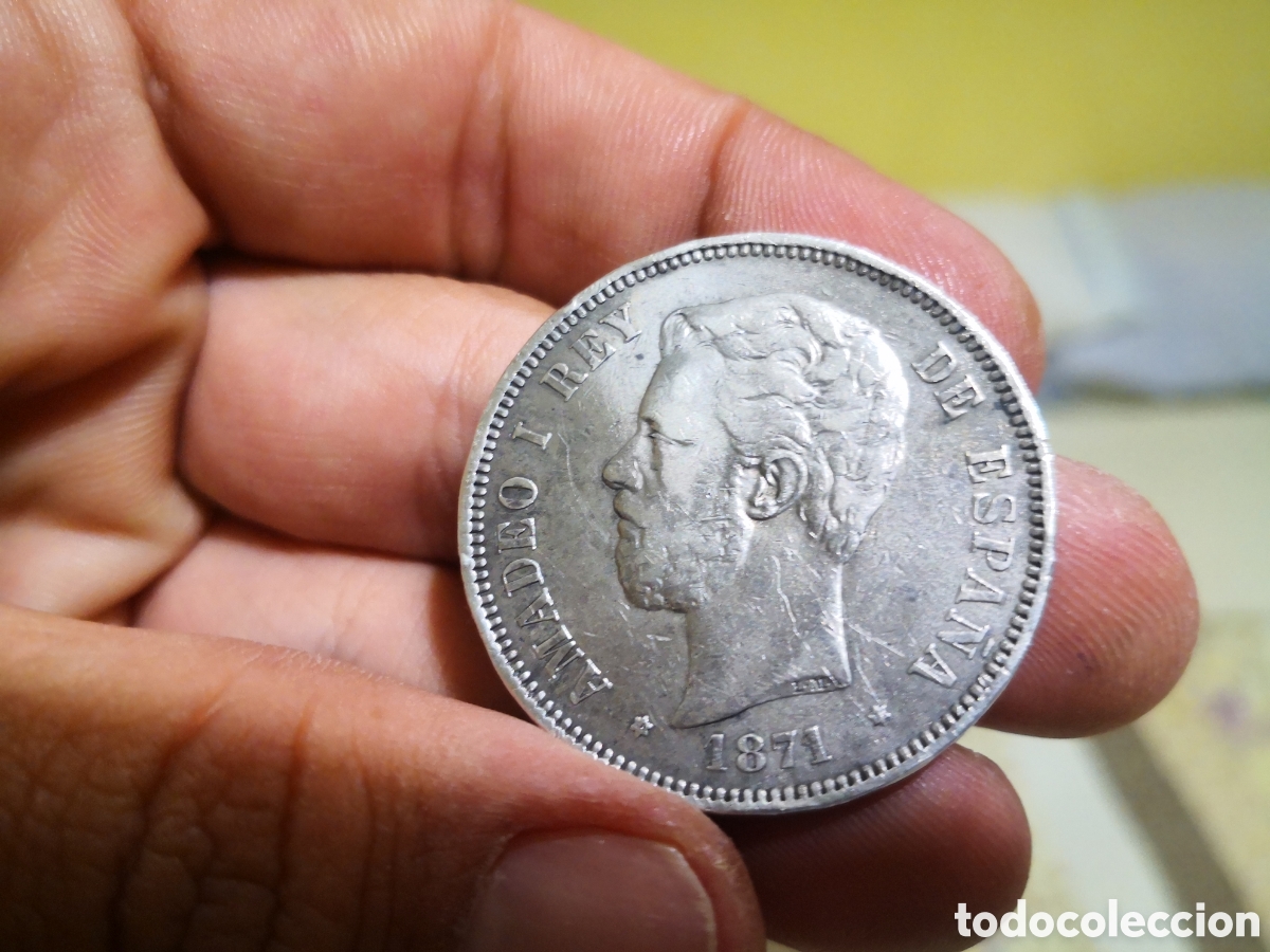 Monedas de Espa&ntilde;a: Moneda plata Amadeo I Rey de Espa&ntilde;a 1871 - Foto 6