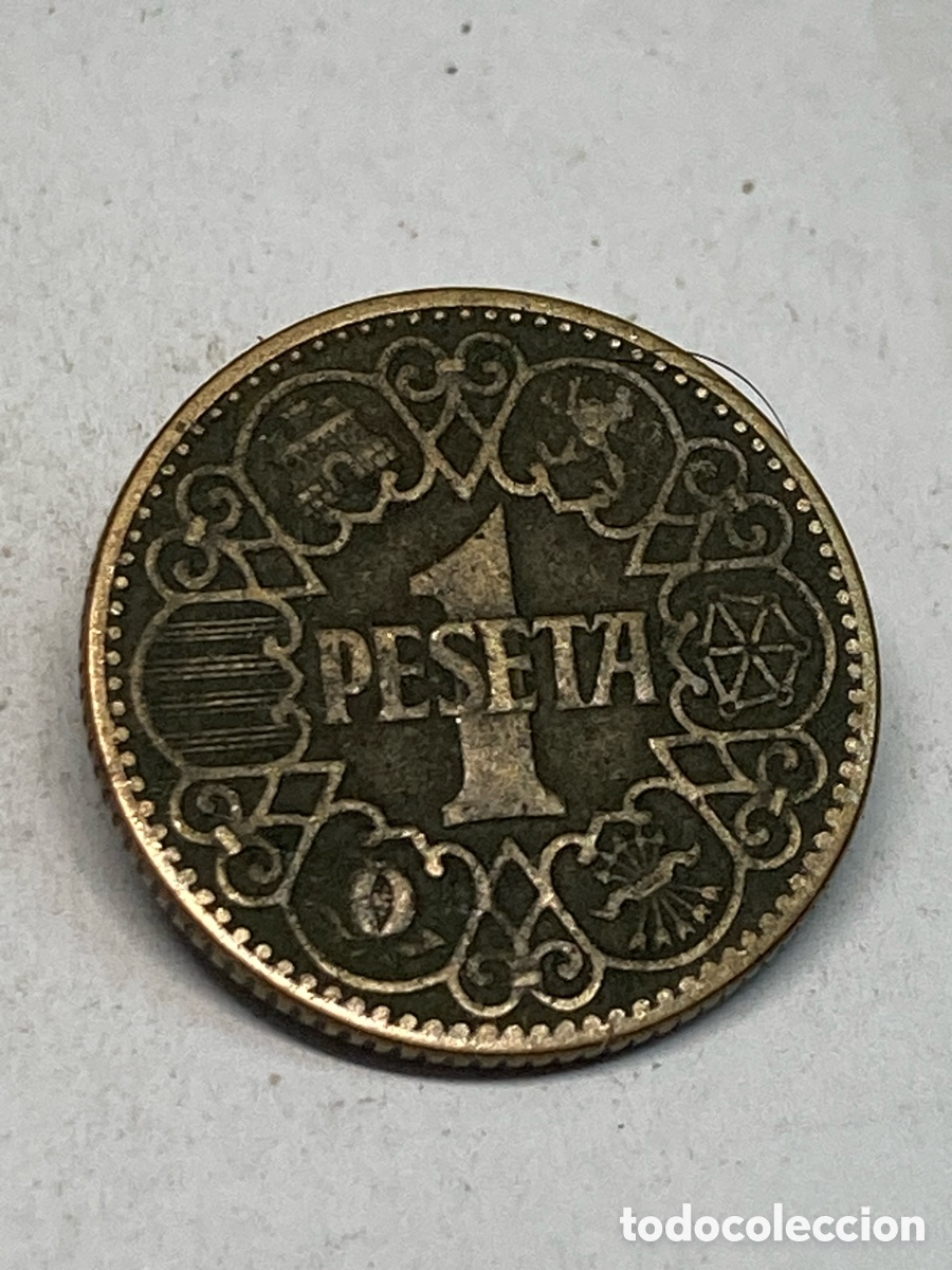 Monedas de Espa&ntilde;a: Moneda 1 peseta 1944 X41 - Foto 1