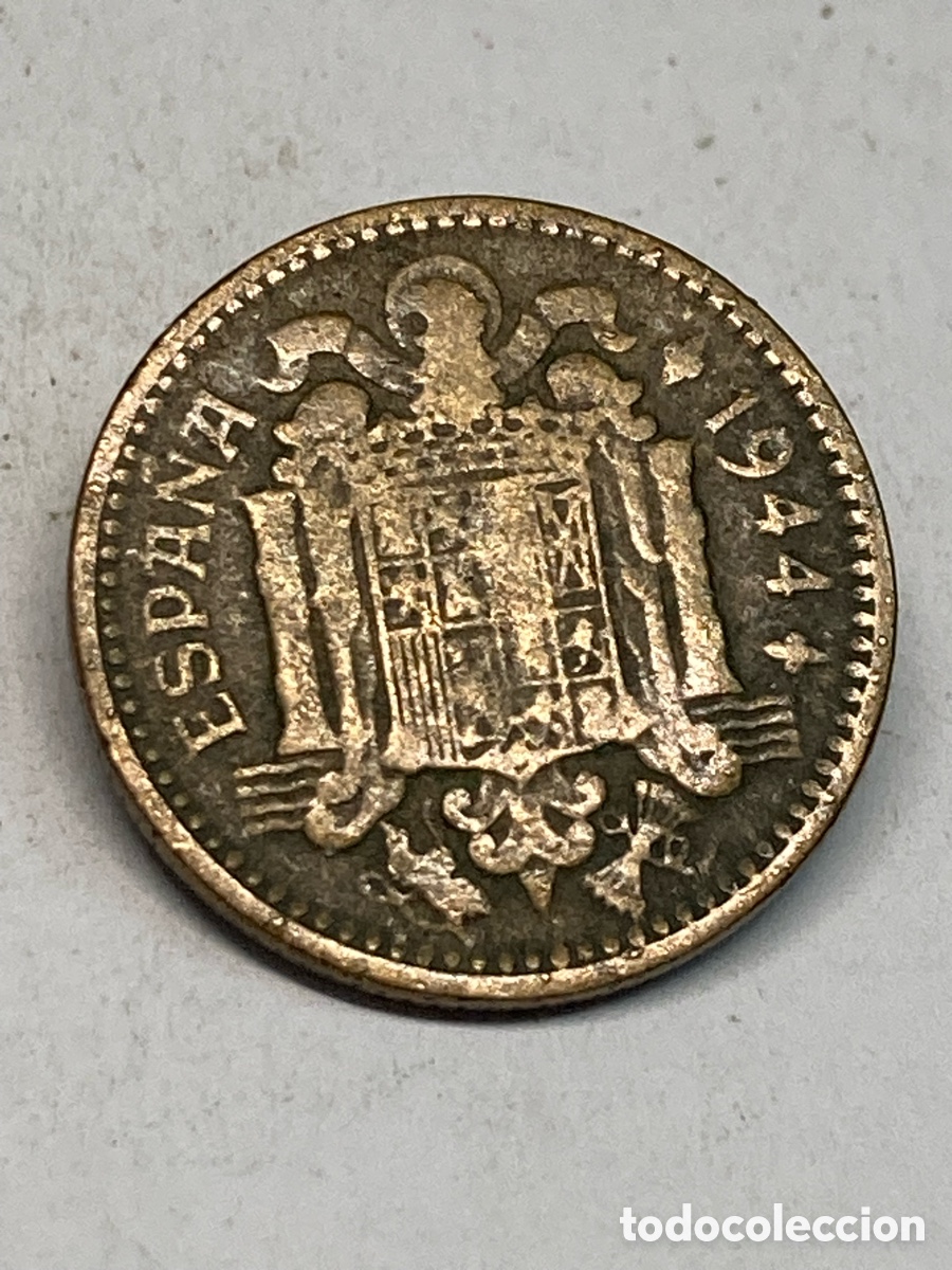 Monedas de Espa&ntilde;a: Moneda 1 peseta 1944 X41 - Foto 2