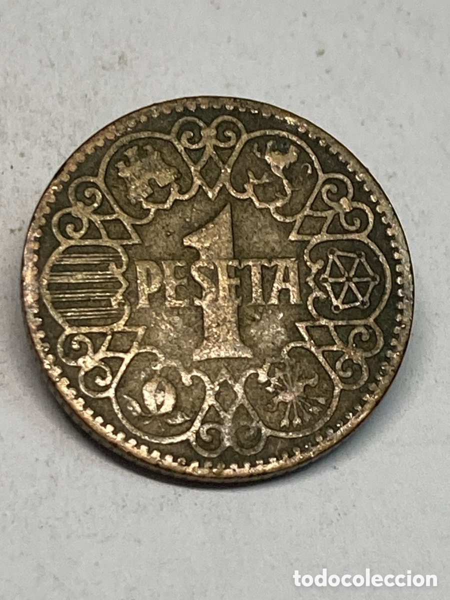 Monedas de Espa&ntilde;a: Moneda 1 peseta 1944 X41 - Foto 1