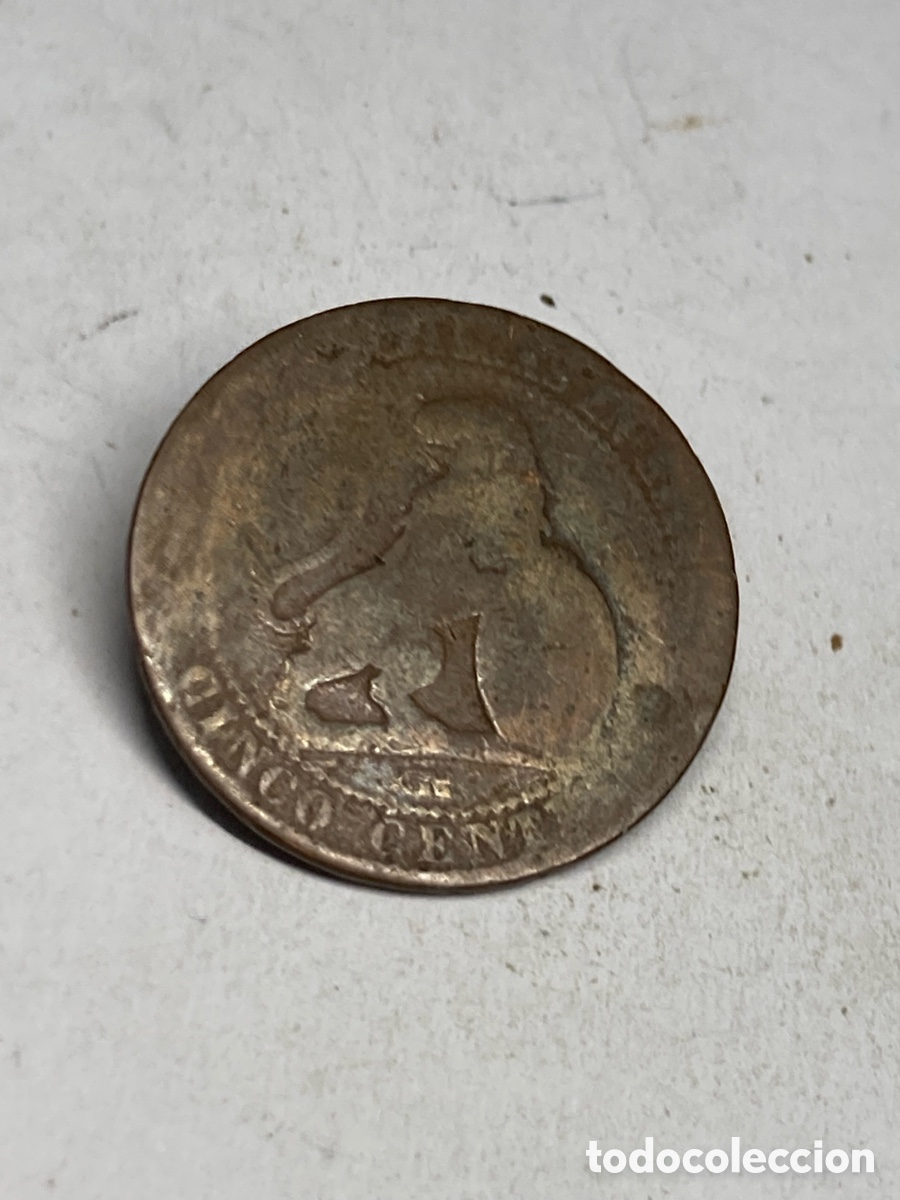 Monedas de Espa&ntilde;a: Moneda cinco c&eacute;ntimos 1870 X43 - Foto 1